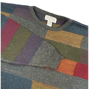 Gianfranco Ruffini Vintage Patchwork Cosby 90s Y2K Knit Sweater Pullover Mens XL